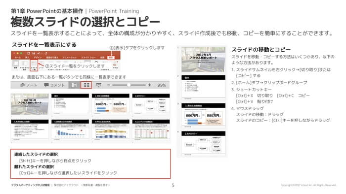 複数スライドの選択とコピー