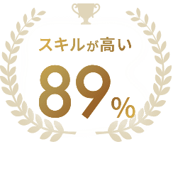 スキルが高い 89%