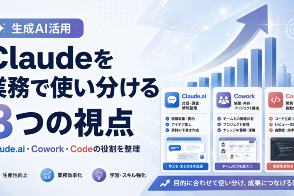 【2026年版】Claude.ai・Cowork・Codeの違いと法人での使い分け